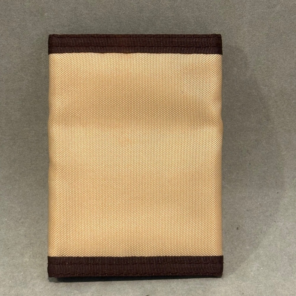 Unbranded Tan and Brown Nylon Trifold Wallet Hook and Loop Closure Utility